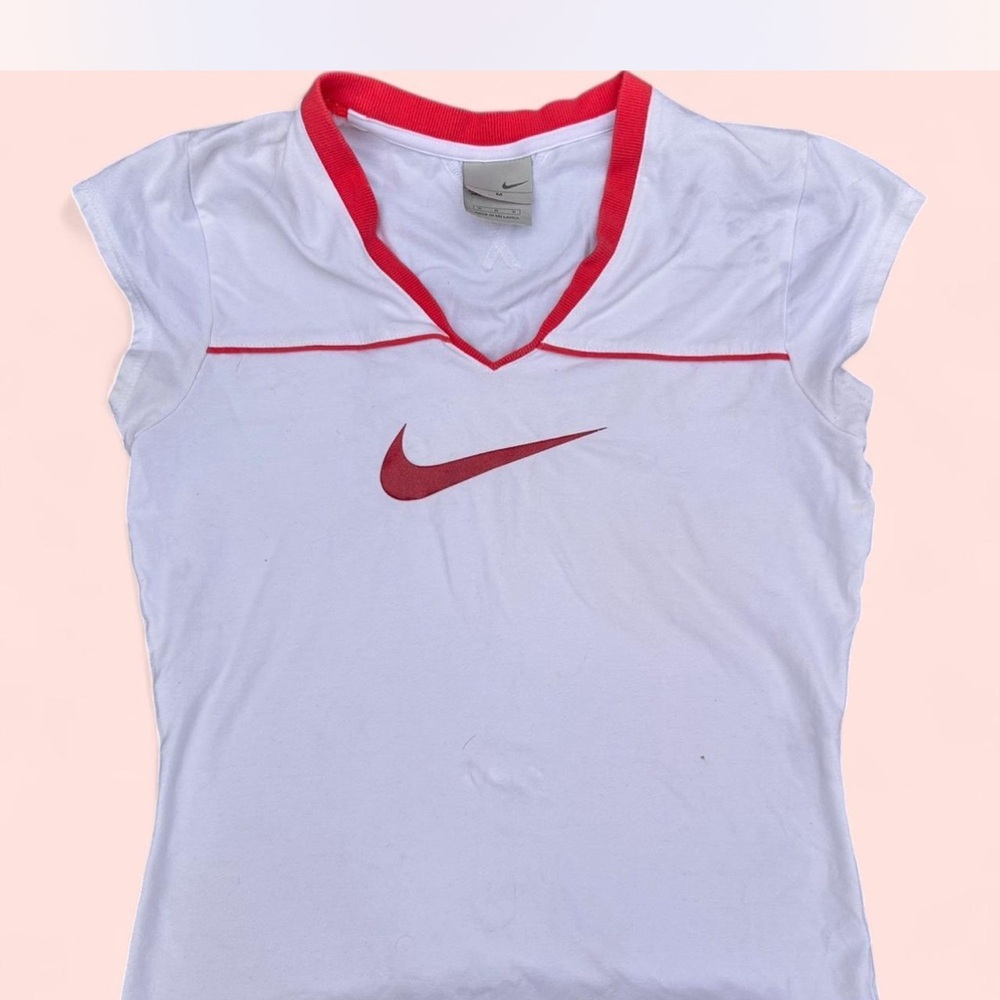 Nike Women's White and Red Top
